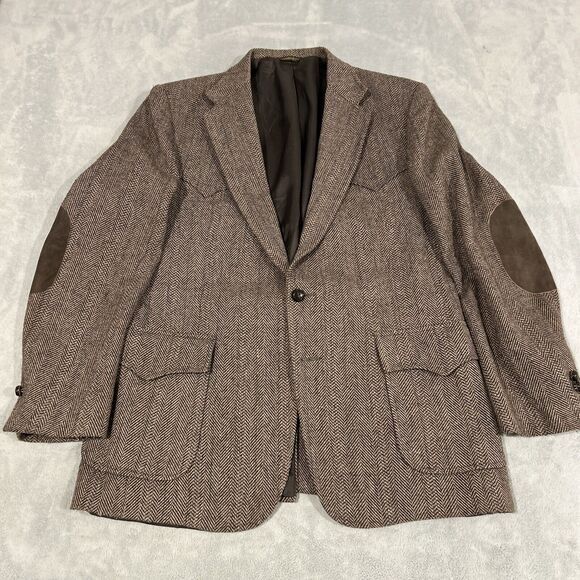 80s Levis Western Wear Blazer Jacket Men Medium Chest 22 Business PeaCoat Office - Picture 1 of 14